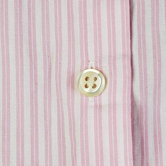 Polo Ralph Lauren RLL Shirt Women's 14 Large Pink Striped LS Button Up Cotton - Picture 7 of 8